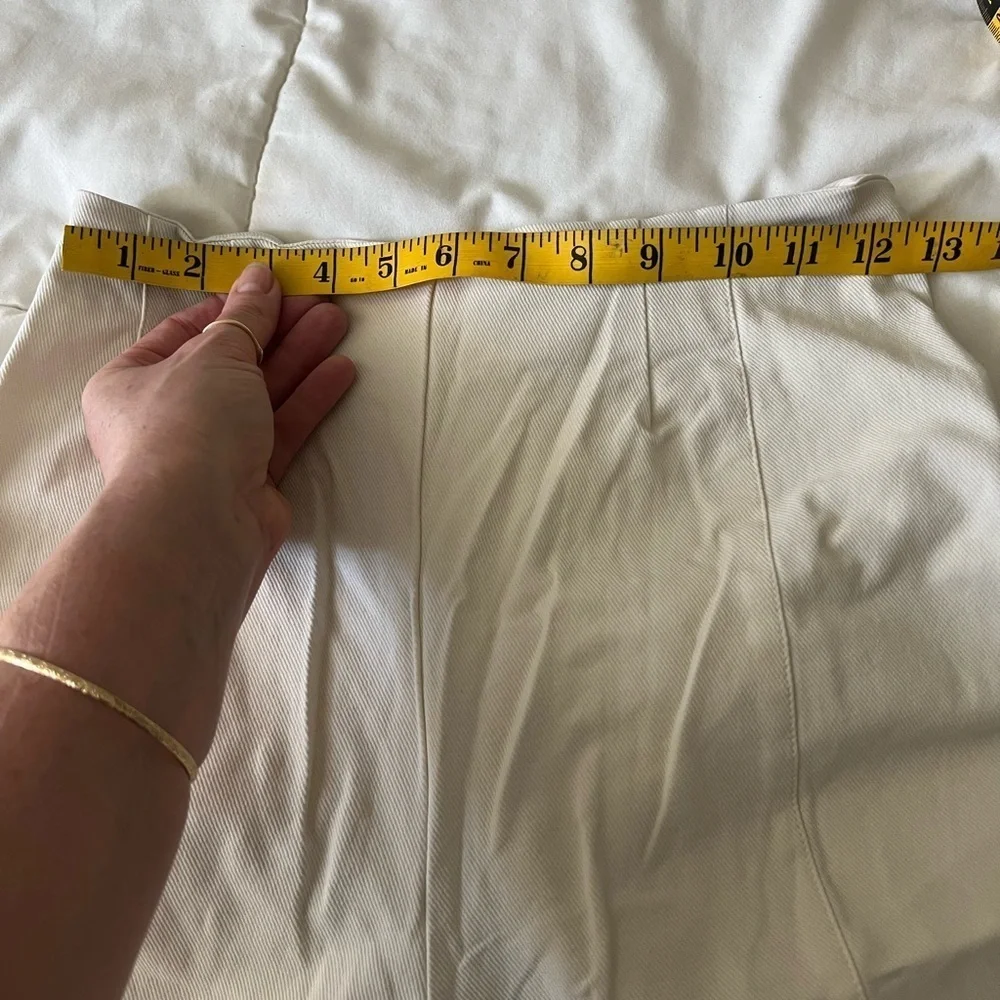 Free People Cream Flare Leg With Split Hem Pants Size Small Zip Back